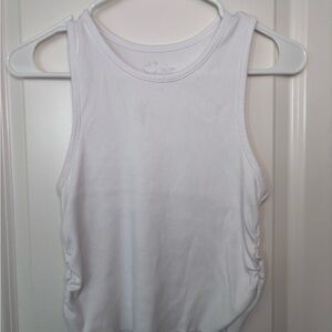 NWOT aerie White Sleeveless Women's ribbed top with ruched side
